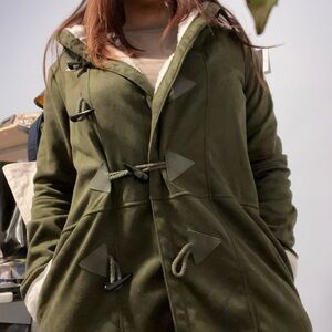 Women's Green Toggle Coat